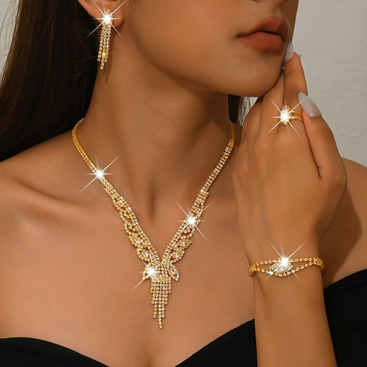 Ensemble Bijoux Papillon Élégant - Doré/Silvery Collier, Bracelet   OAXG Silvery / HB945B9006R9005