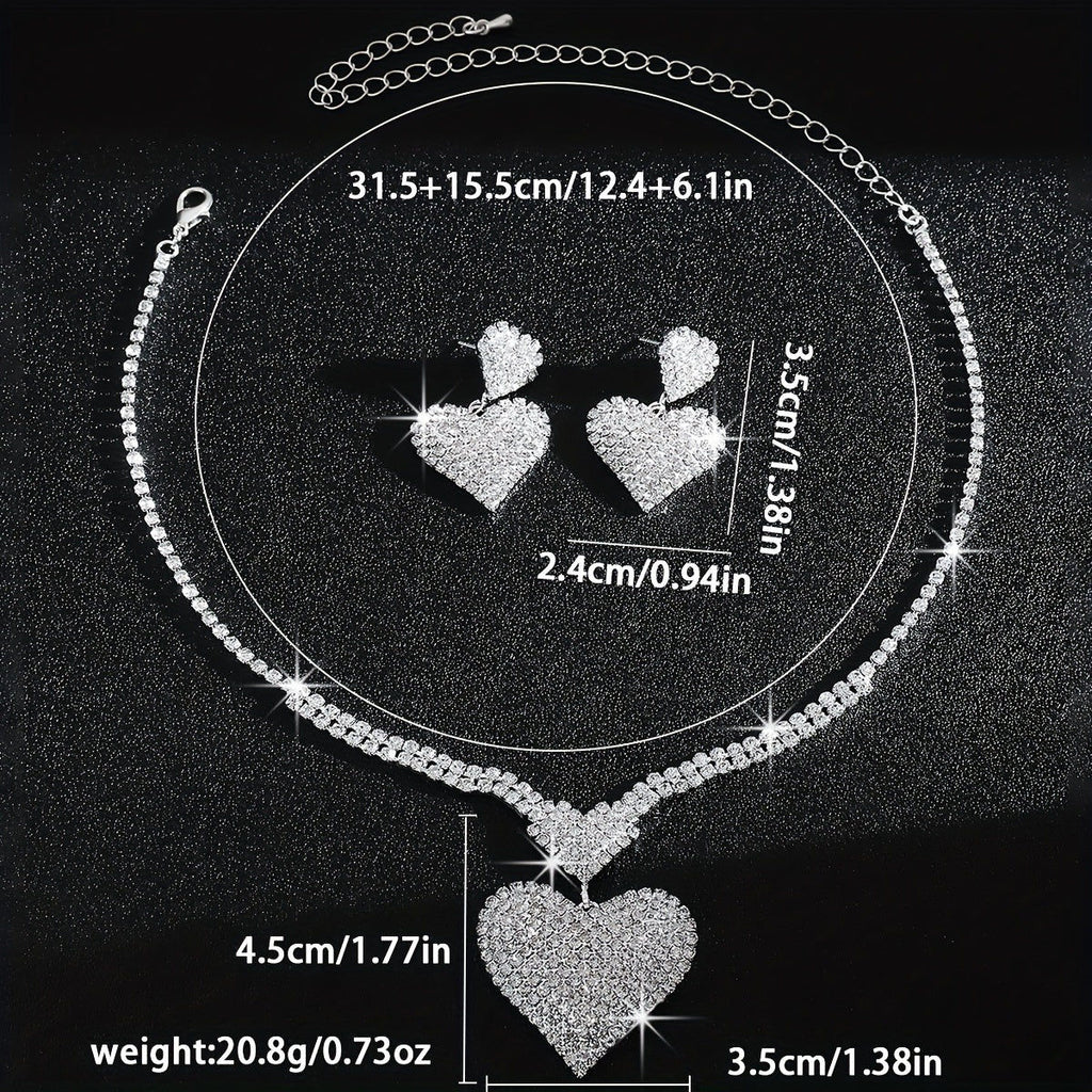 Ensemble de Bijoux en Rhinestones - Collier et Boucles d'Oreilles AJFKKFJ   OAXG 