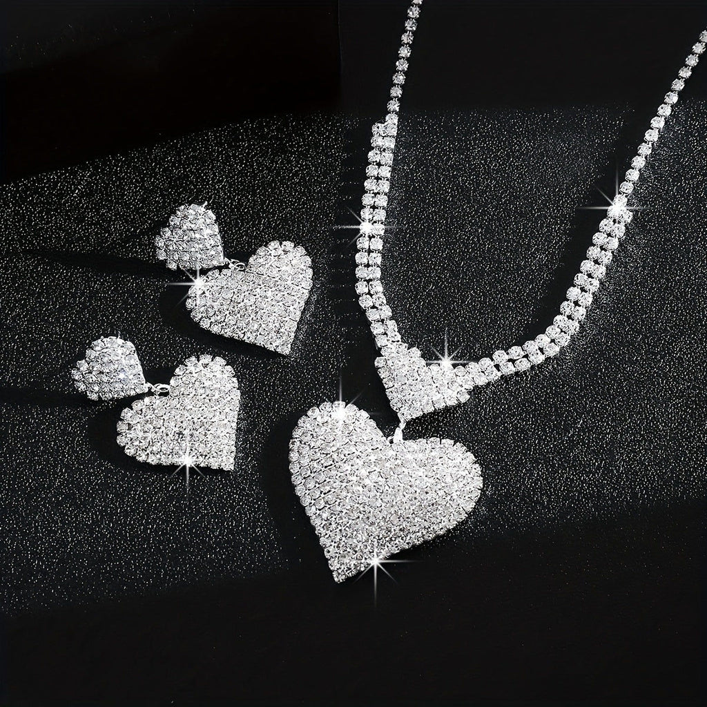 Ensemble de Bijoux en Rhinestones - Collier et Boucles d'Oreilles AJFKKFJ   OAXG 