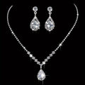 Ensemble de Bijoux en Rhinestones - Collier et Boucles d'Oreilles   OAXG Silvery