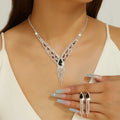 Ensemble de Bijoux Femme 3 pièces - Collier et Boucles d'Oreilles Élegants   OAXG 