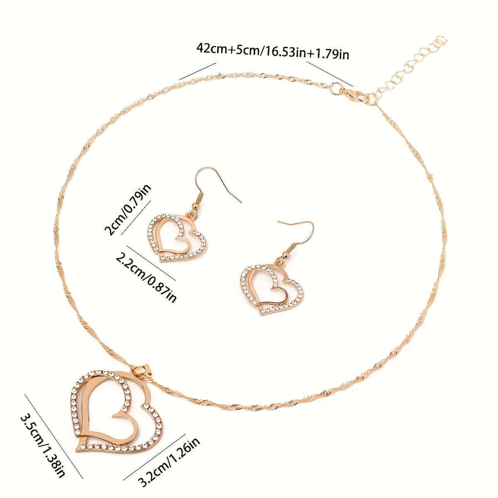 Ensemble de Bijoux Élégants - Collier et Boucles d'Oreilles en Zinc   OAXG 