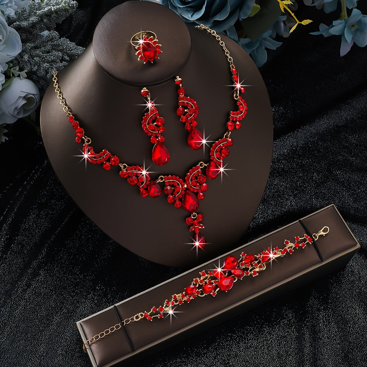 Ensemble de Bijoux Vintage - Collier et Boucles d'Oreilles, Luxe   OAXG 2499 White