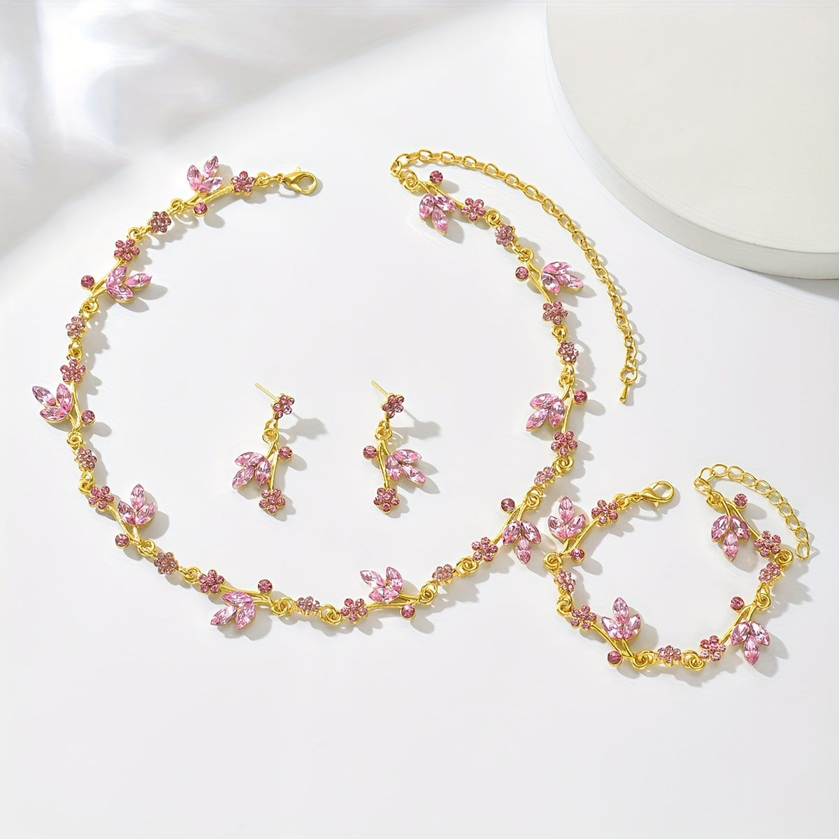 Ensemble de Bijoux Vintage - Collier et Boucles d'Oreilles, Luxe   OAXG 