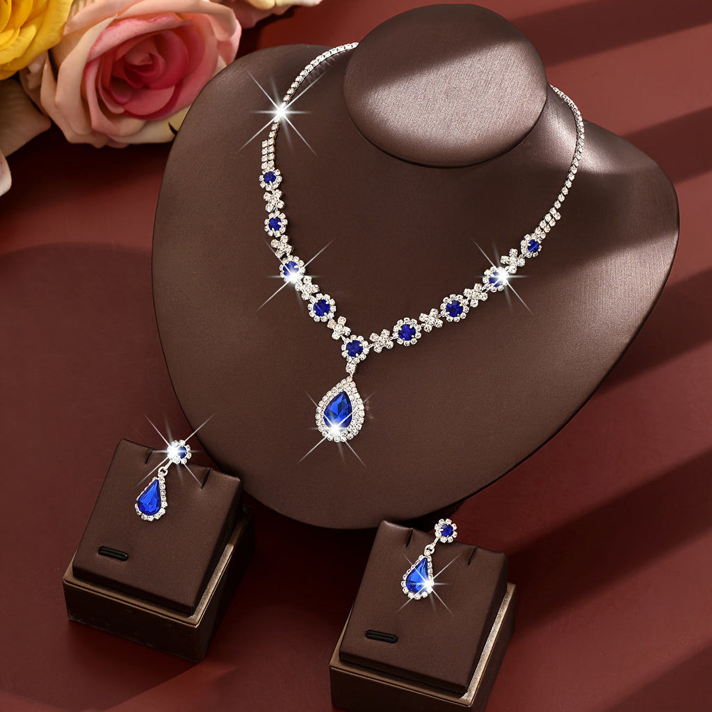 Ensemble de Luxe 2pcs - Collier et Boucles d'Oreilles Rhinestone   OAXG 