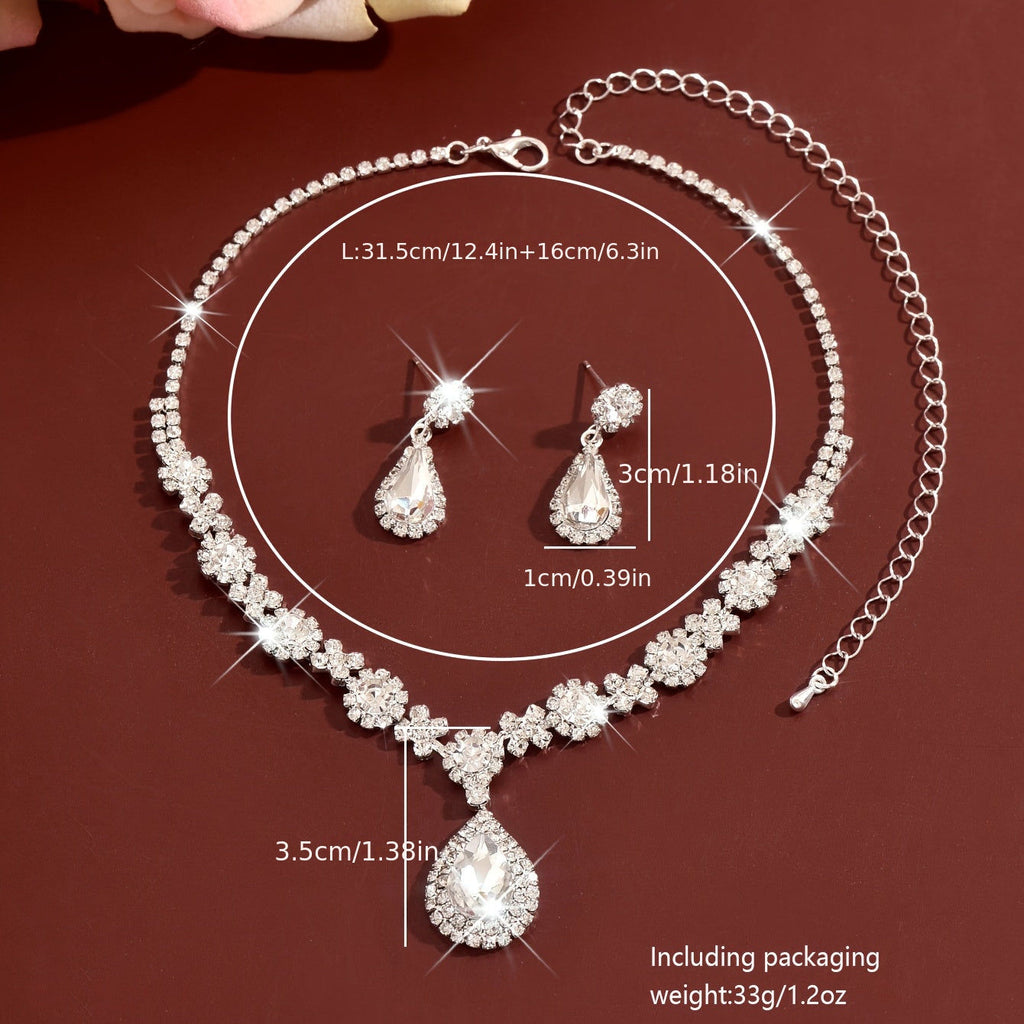 Ensemble de Luxe 2pcs - Collier et Boucles d'Oreilles Rhinestone   OAXG 