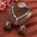 Ensemble de Mariage Élégant en Alliage - Collier et Boucles d'Oreilles   OAXG Golden Black / 1422-HB