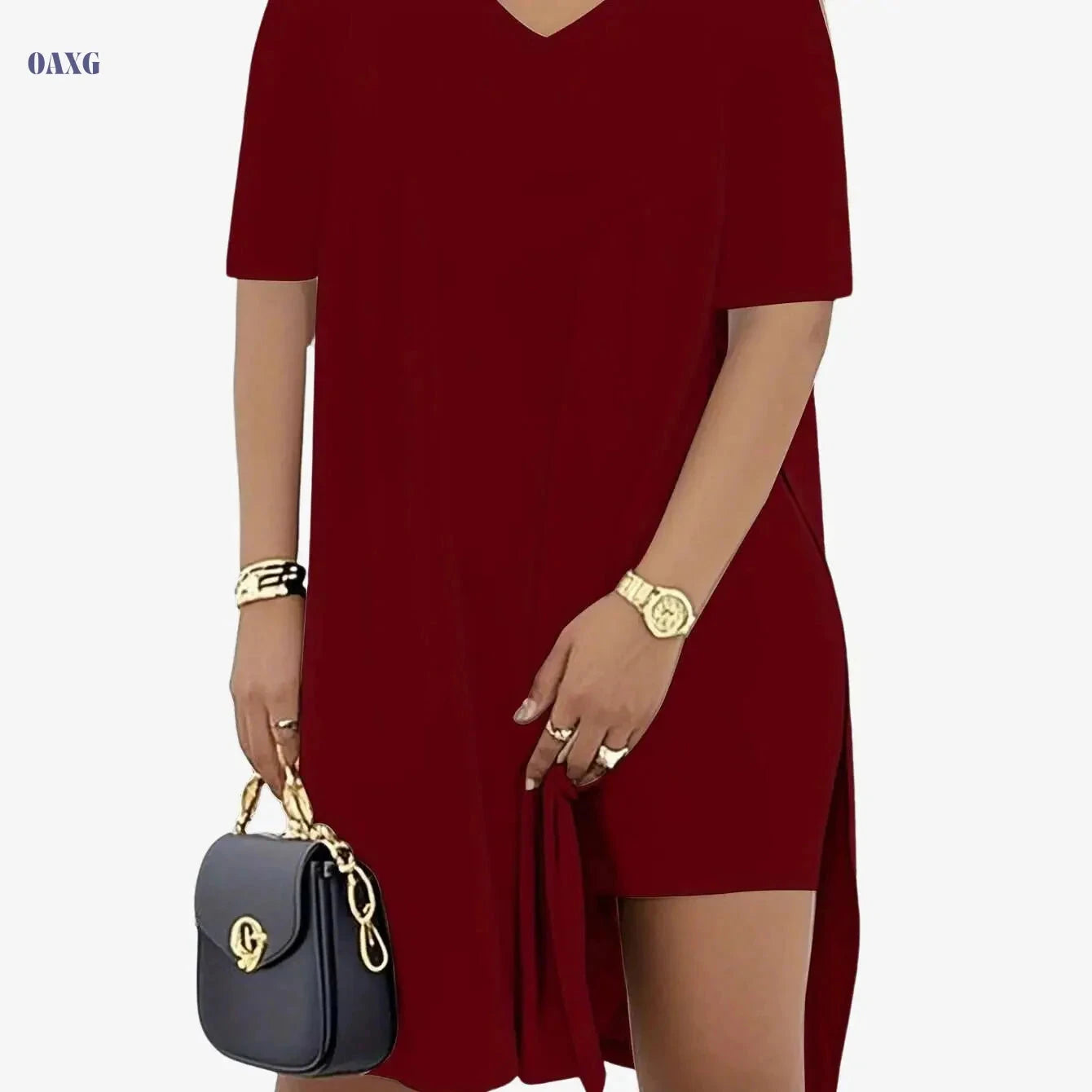 EOJN Women's Elegant V-Neck T-Shirt & Shorts Set for Gym   OAXG 
