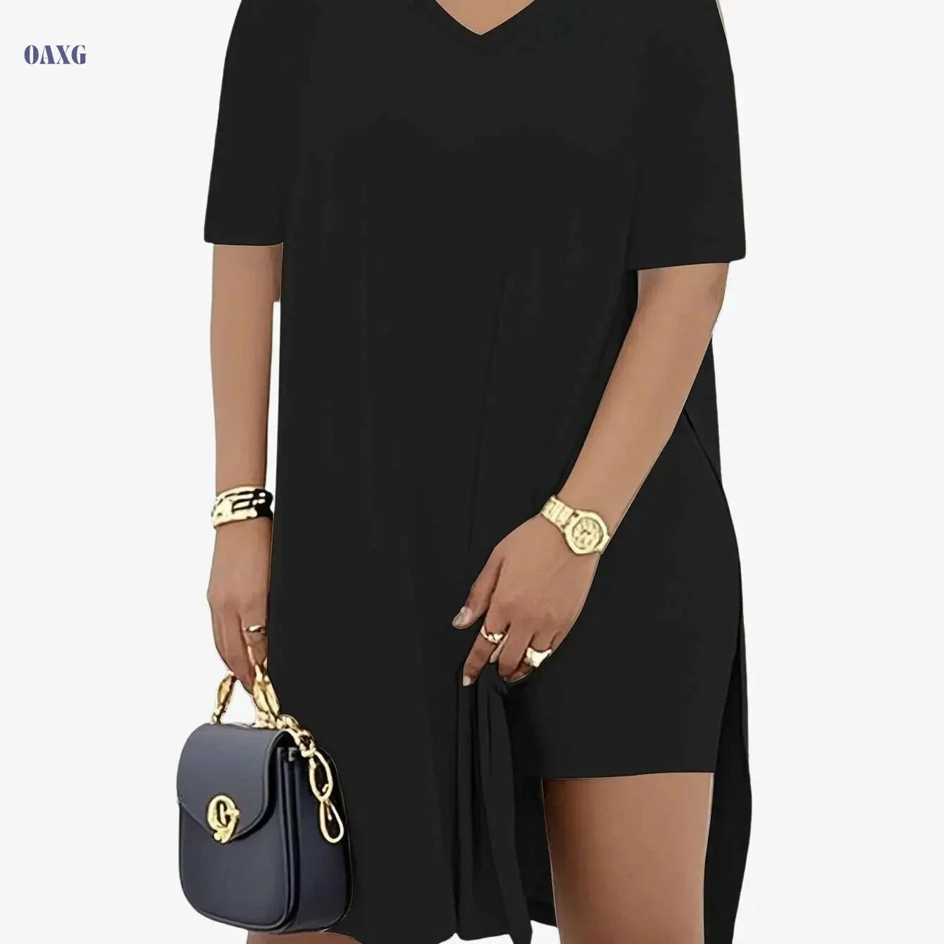 EOJN Women's Elegant V-Neck T-Shirt & Shorts Set for Gym   OAXG 