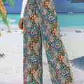 Ethnic Style Wide Leg Pants - Tribal Pattern, Elegant Design for Outings   OAXG Mixed Color / XS