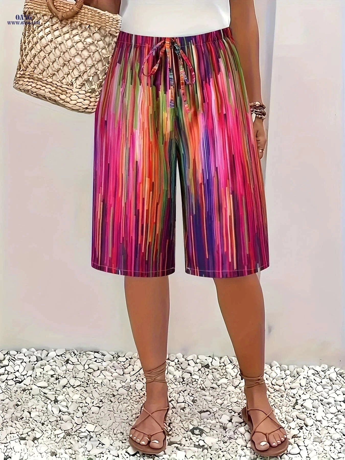 European & American Casual High-Waisted Printed Shorts - Summer Style   OAXG 