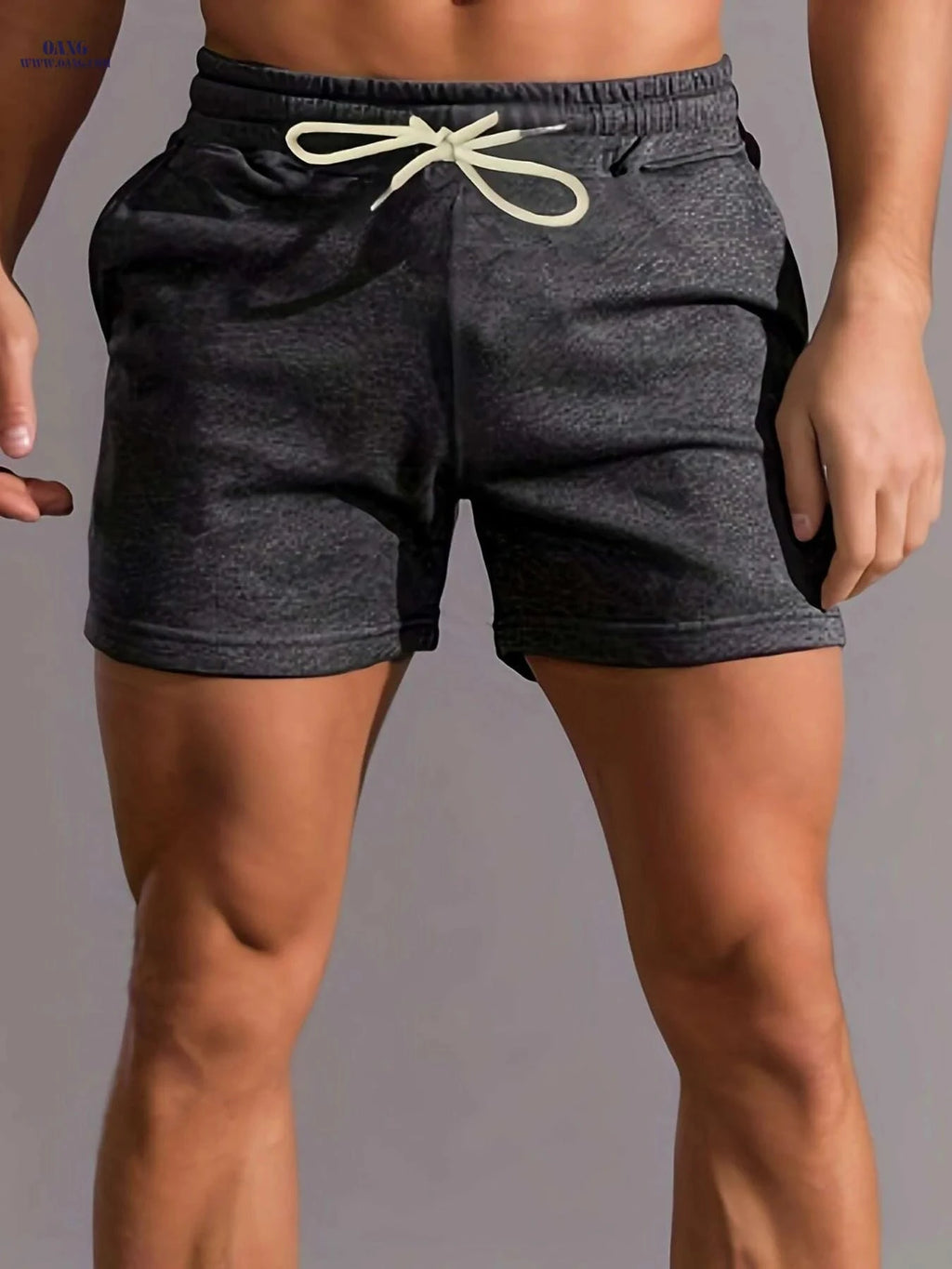 European American Men's Fashion Shorts - Solid Color, Regular Fit   OAXG 
