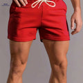 European American Men's Fashion Shorts - Solid Color, Regular Fit   OAXG 【Red】 / S