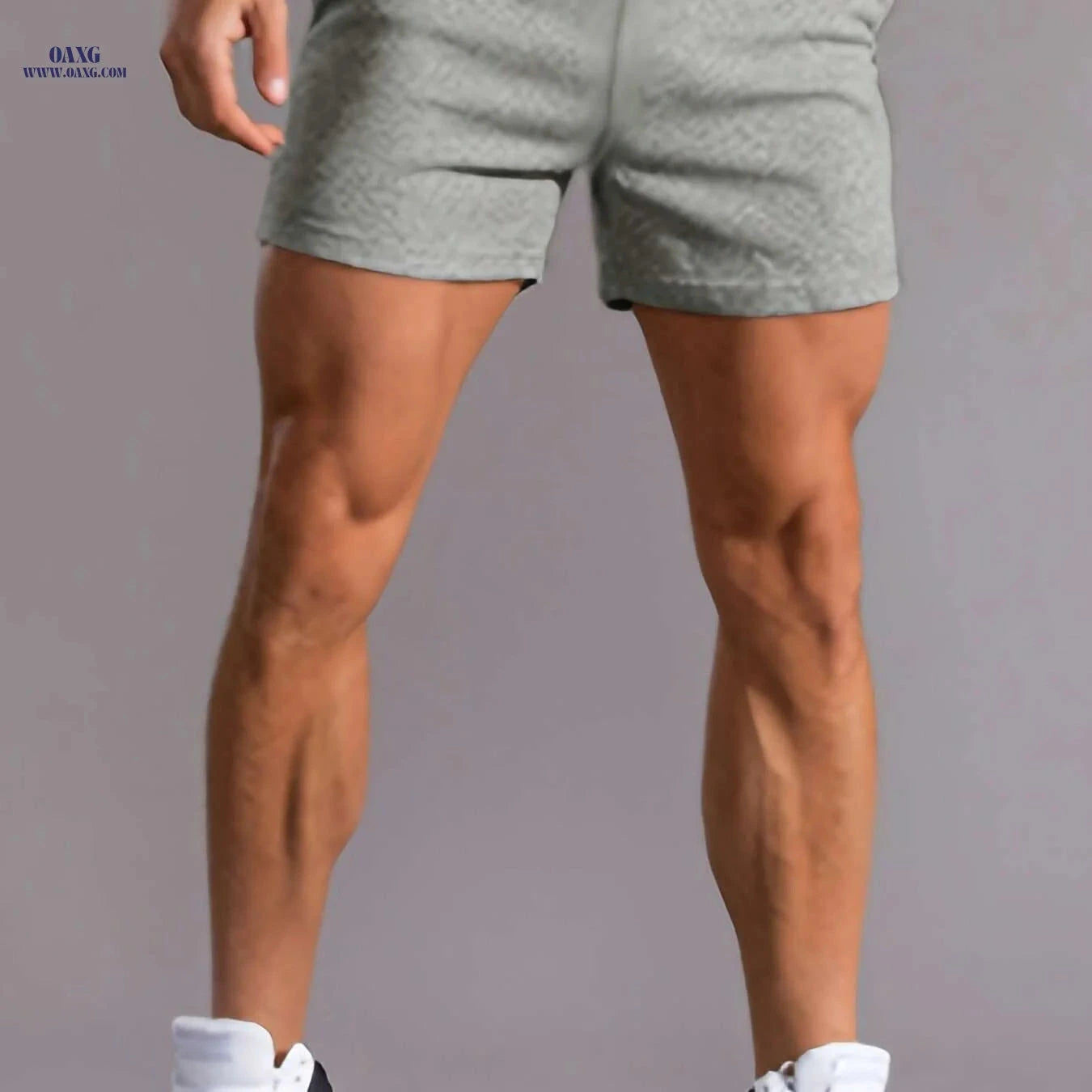 European American Men's Fashion Shorts - Solid Color, Regular Fit   OAXG 【Red】 / S