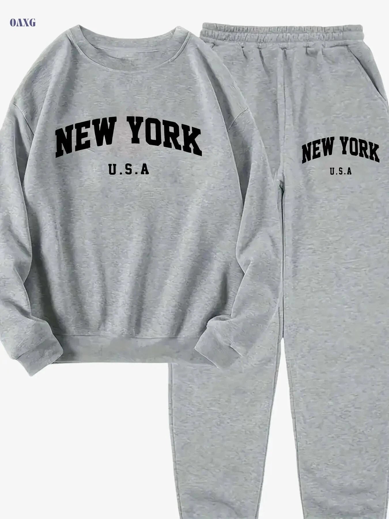 European Fleece Hoodie Set - Casual Sportswear for Stylish Women   OAXG Black / S