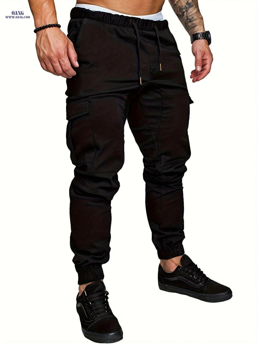 European Size Men's Casual Cargo Pants - Drawstring Trousers, All-Season   OAXG 