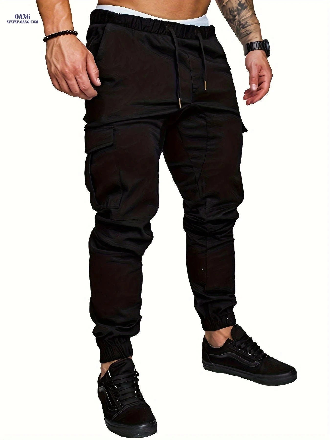 European Size Men's Casual Cargo Pants - Drawstring Trousers, All-Season   OAXG 