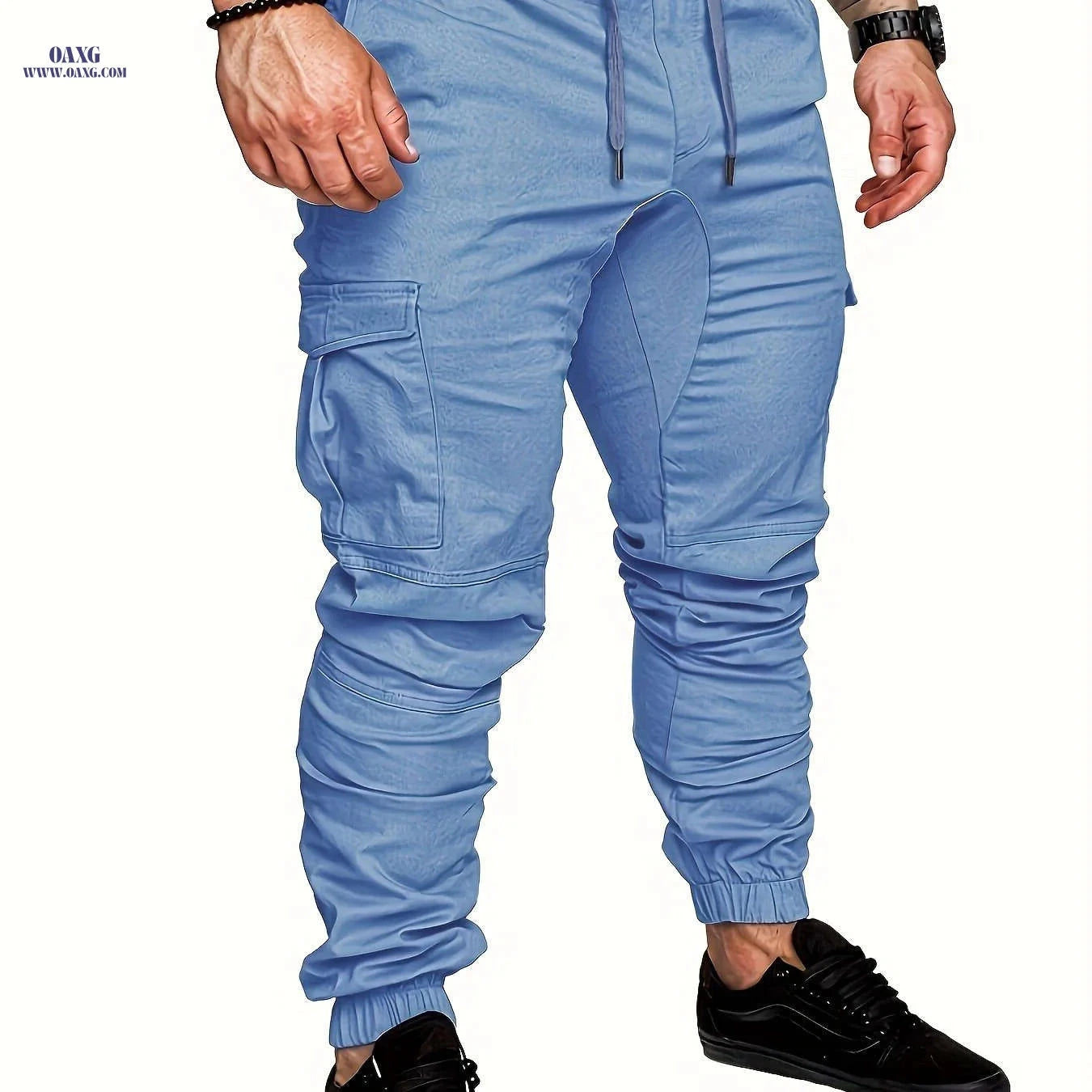 European Size Men's Casual Cargo Pants - Drawstring Trousers, All-Season   OAXG 