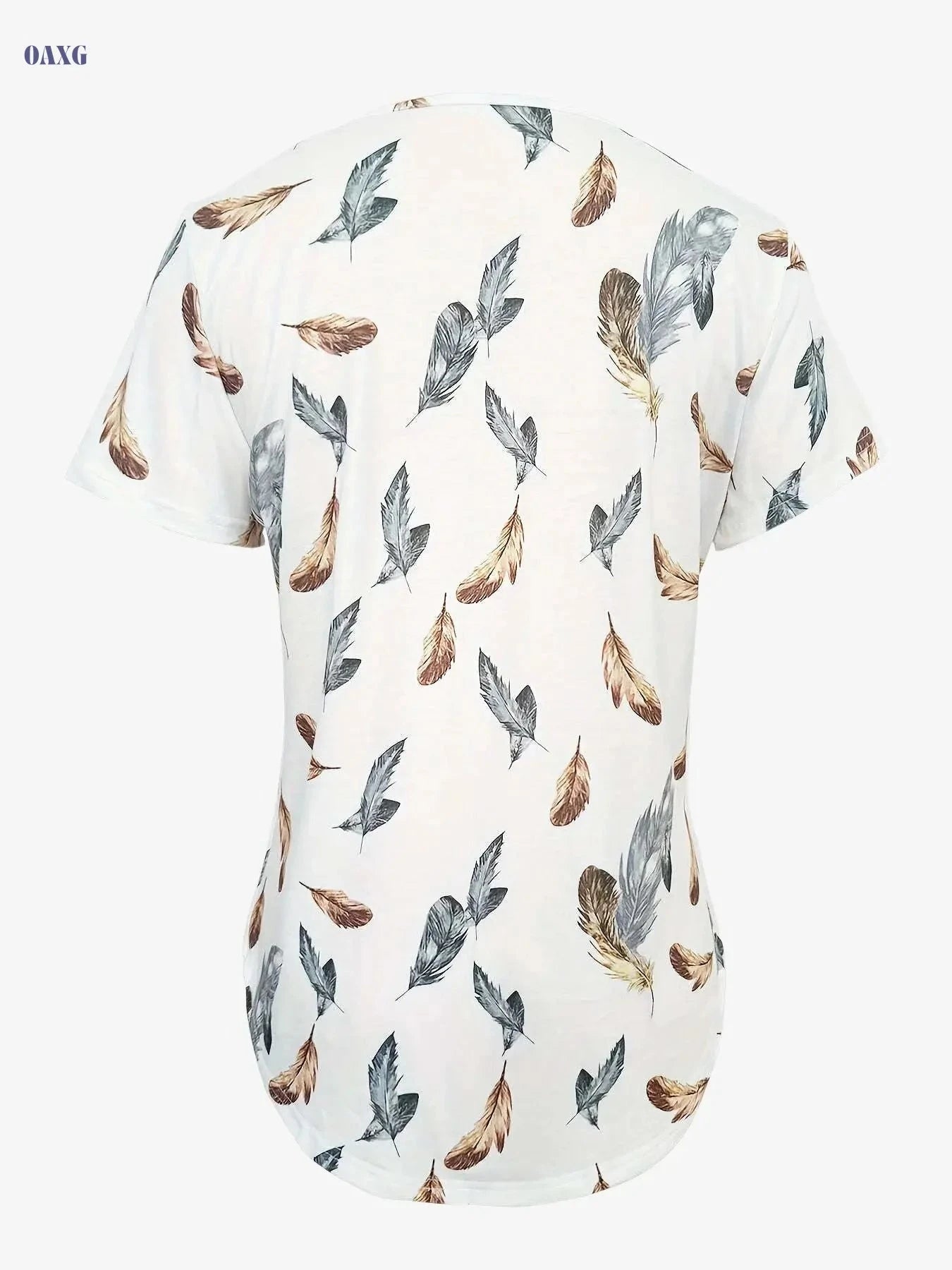 European Style Ruffle Hem Flowy T-shirt - Short Sleeve & Square Neck   OAXG White / S