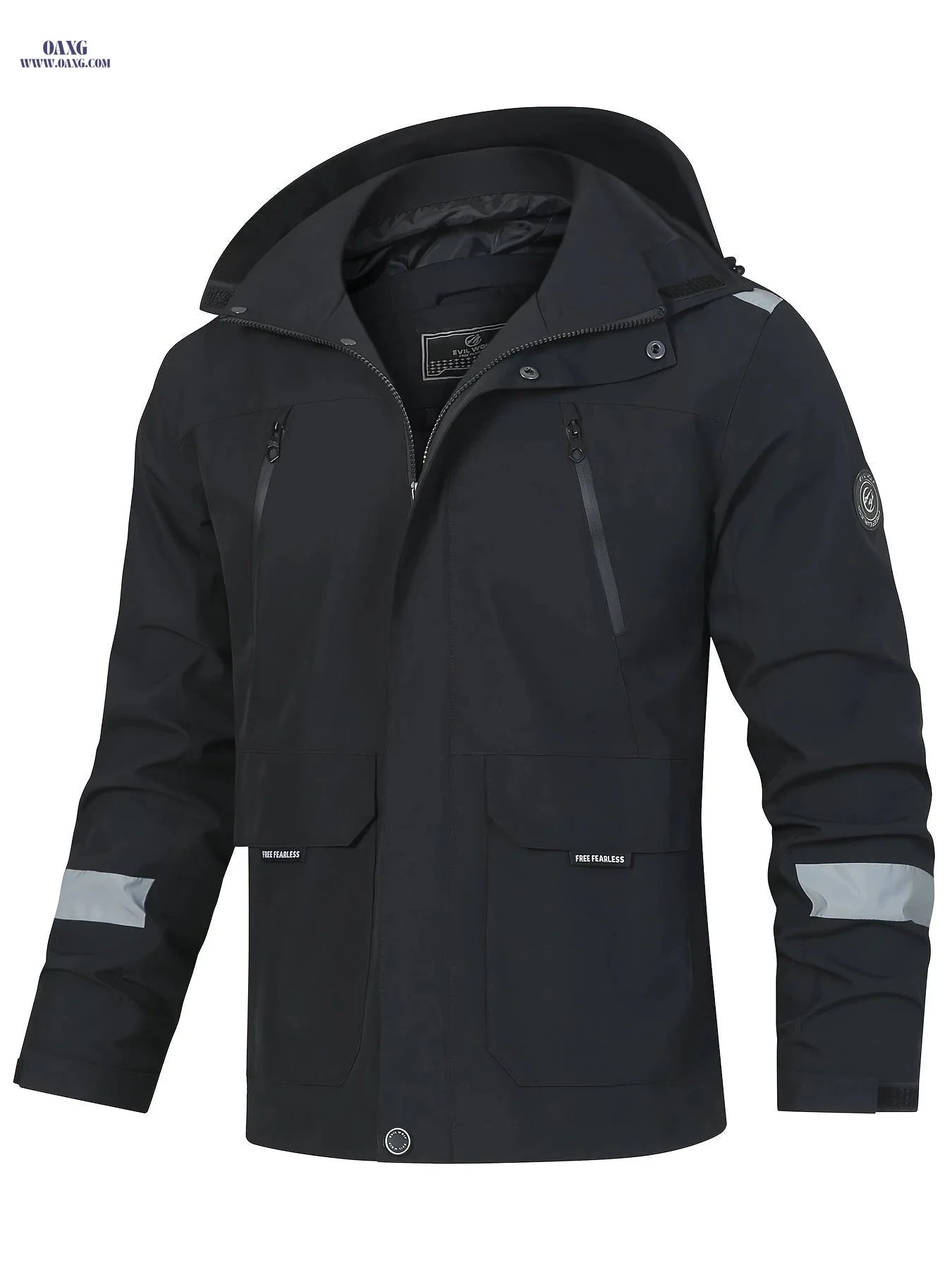 EVIL WOLF Men's Lightweight Casual Jacket - Trendy & Versatile   OAXG Red / FR M