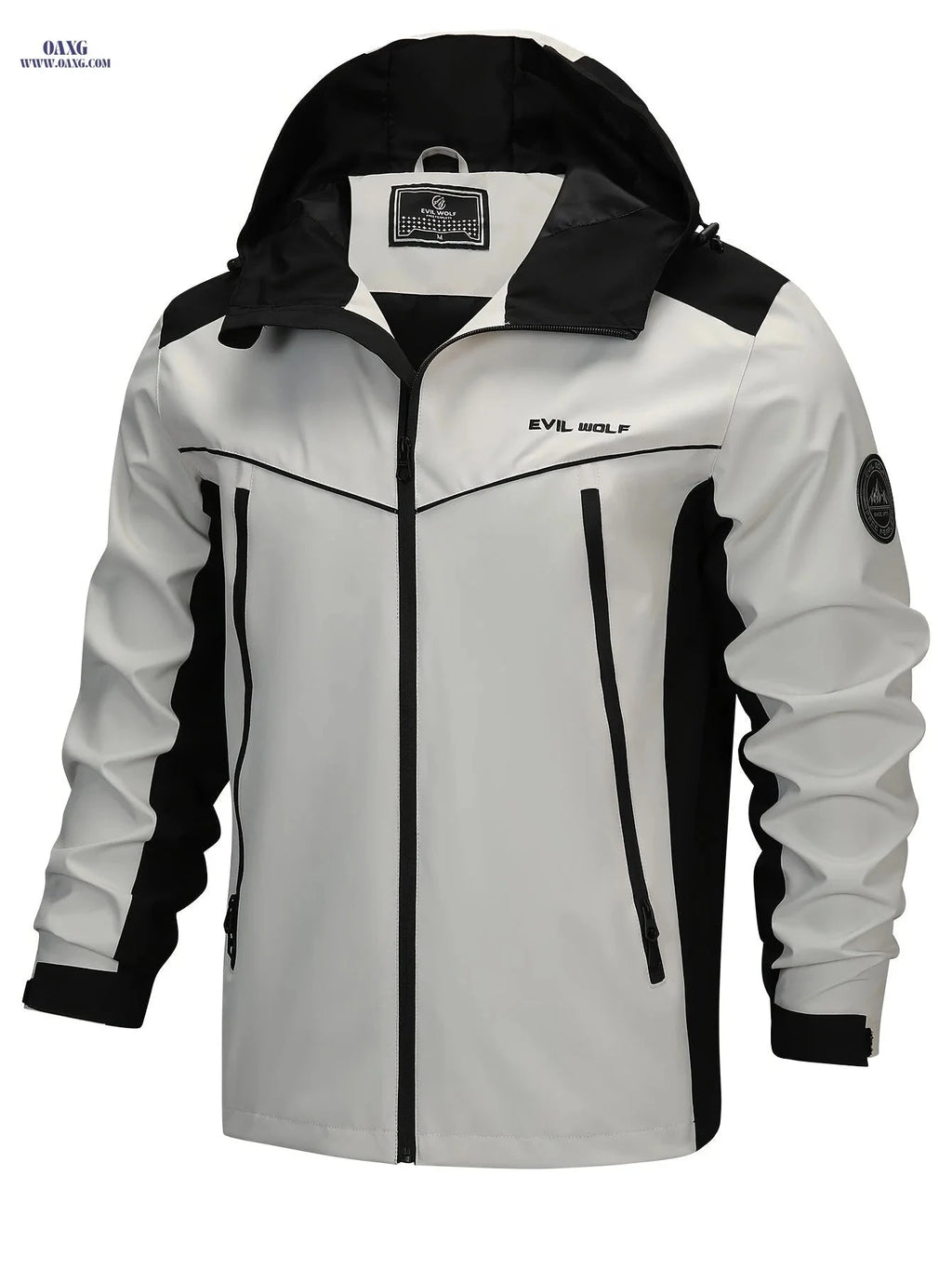 EX-STRECH Men's Hooded Jacket - Casual Color Block Windbreaker   OAXG 