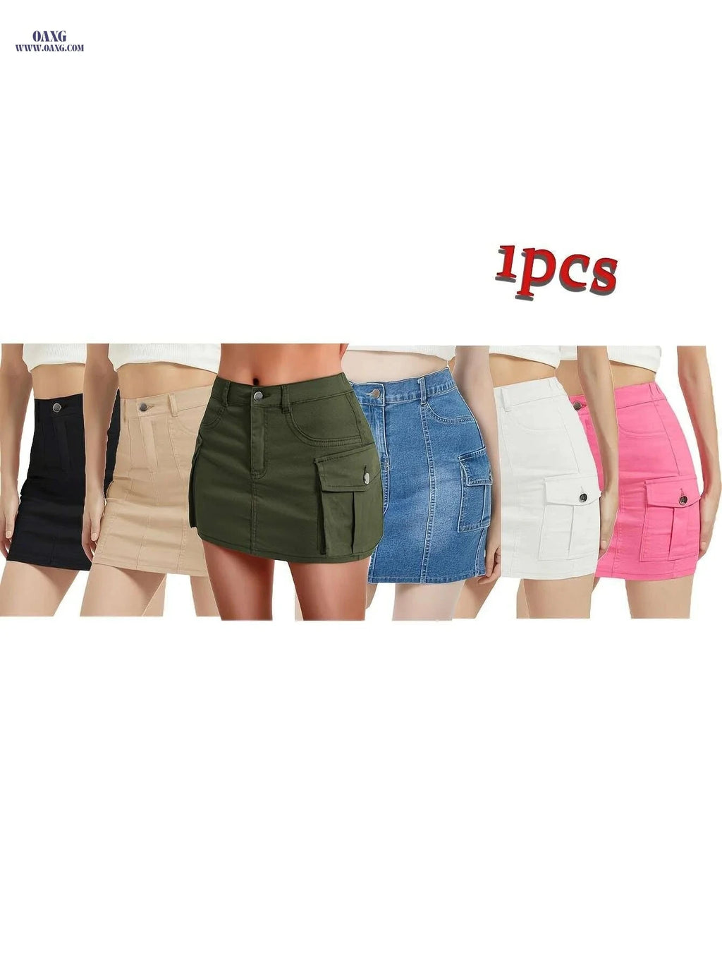 EXARUS Women's Mini Cargo Skirt - Trendy Bodycon with Pocket   OAXG 