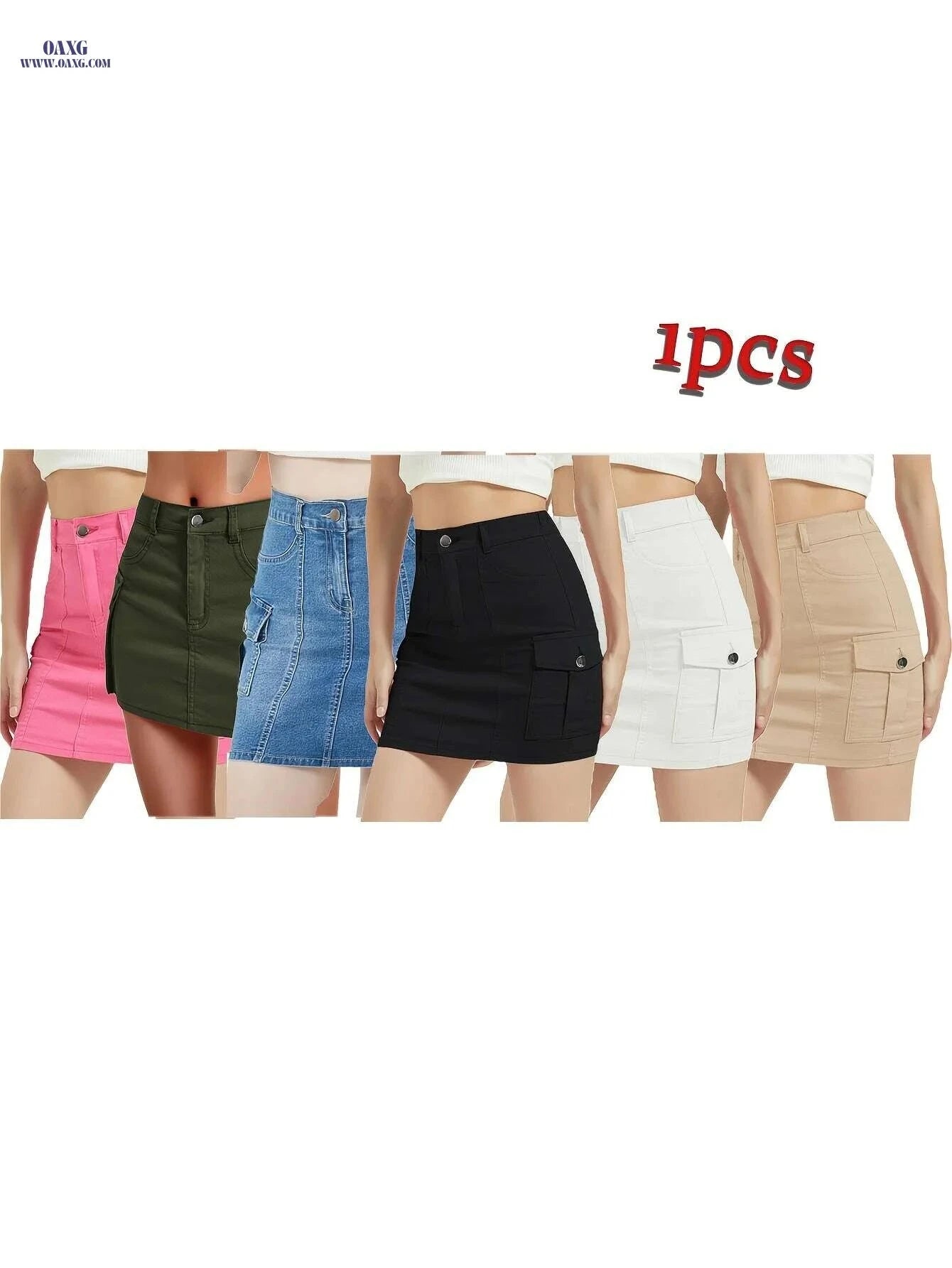 EXARUS Women's Mini Cargo Skirt - Trendy Bodycon with Pocket   OAXG 