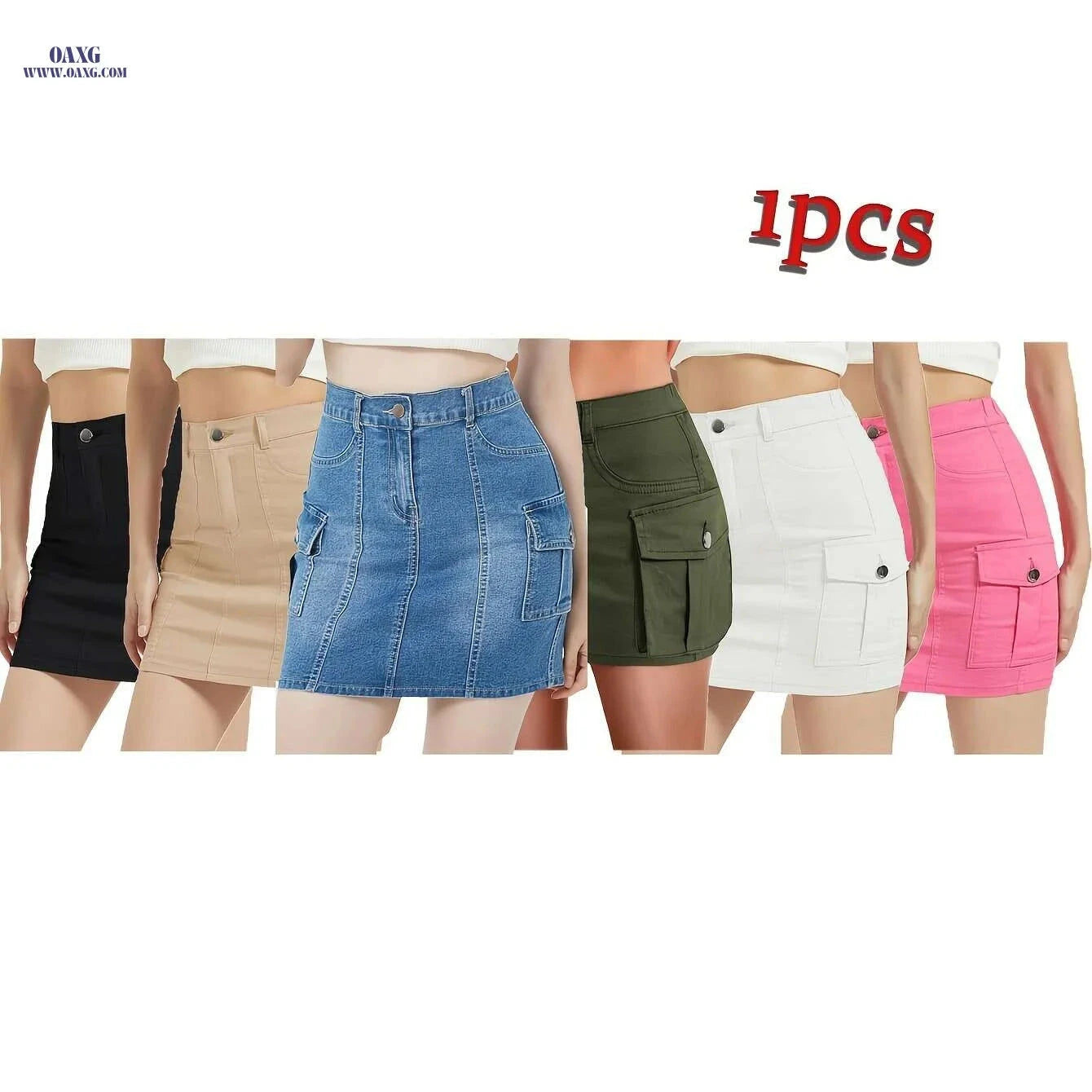 EXARUS Women's Mini Cargo Skirt - Trendy Bodycon with Pocket   OAXG 