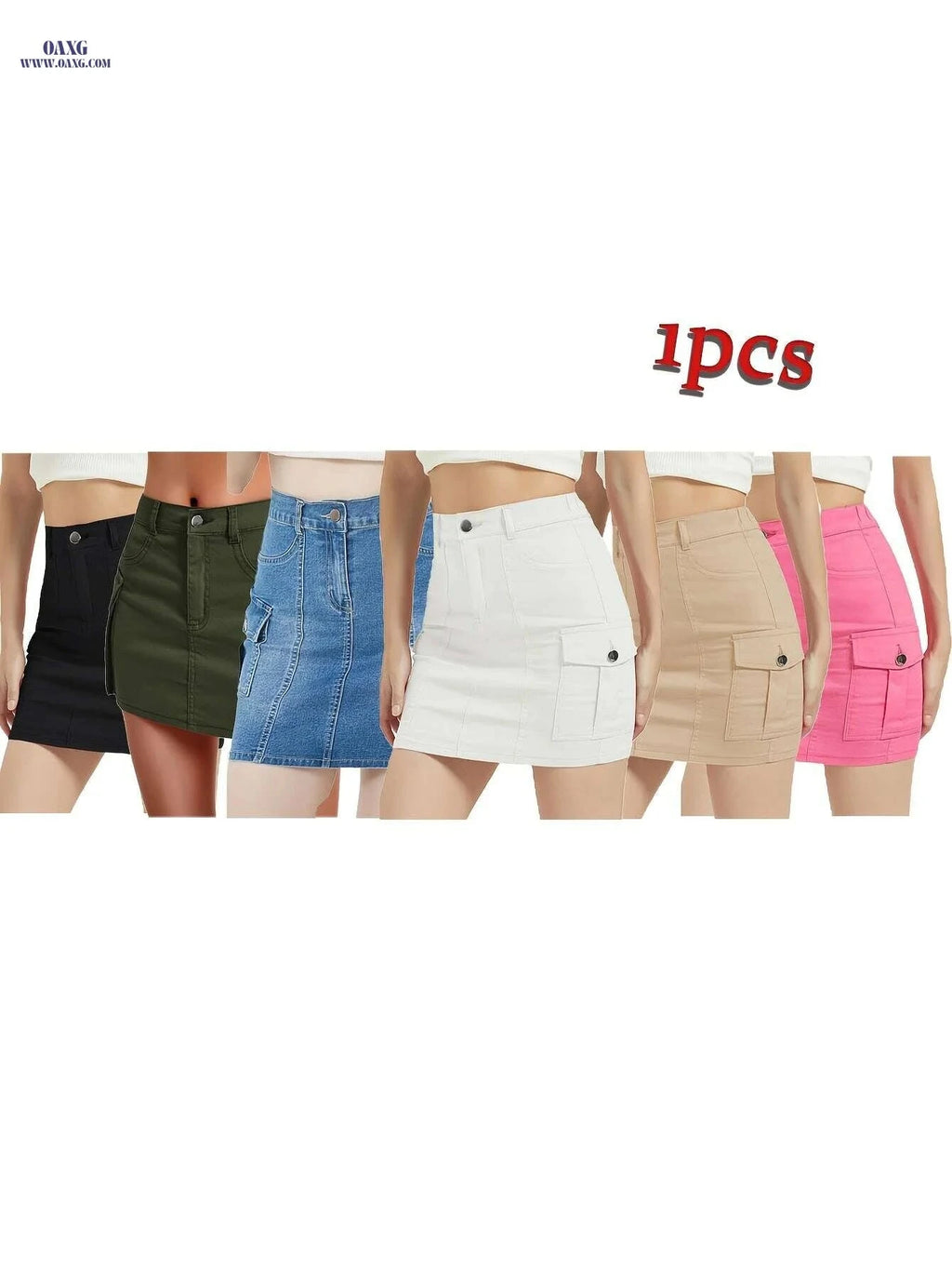 EXARUS Women's Mini Cargo Skirt - Trendy Bodycon with Pocket   OAXG 
