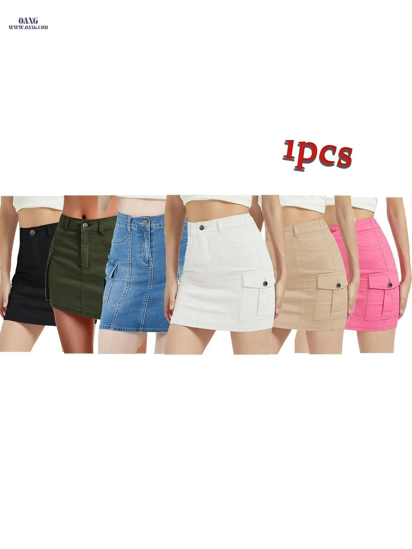 EXARUS Women's Mini Cargo Skirt - Trendy Bodycon with Pocket   OAXG 