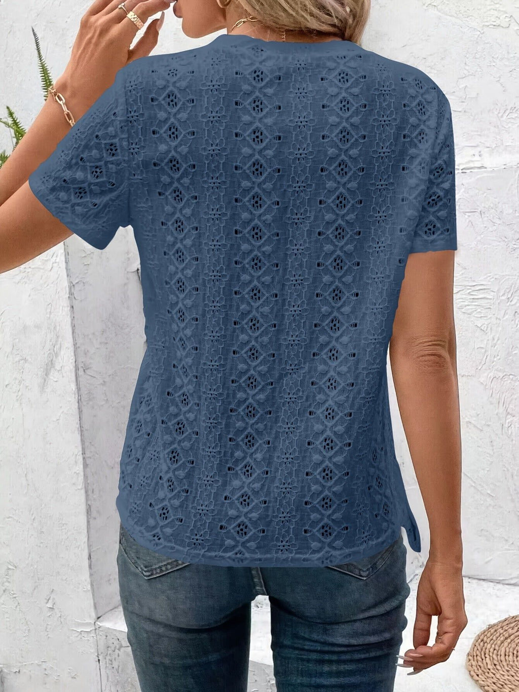 Fashion Casual Round Neck T-Shirt   OAXG White / S