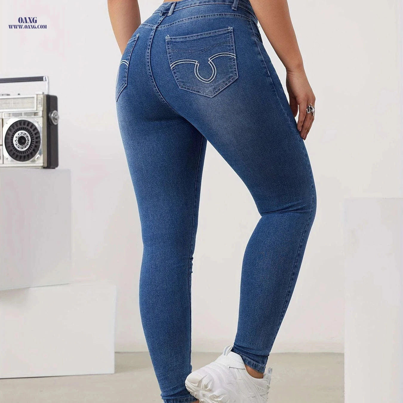 Fashion Jeans for Women - High Stretch Skinny Denim, All-Season Wear   OAXG 