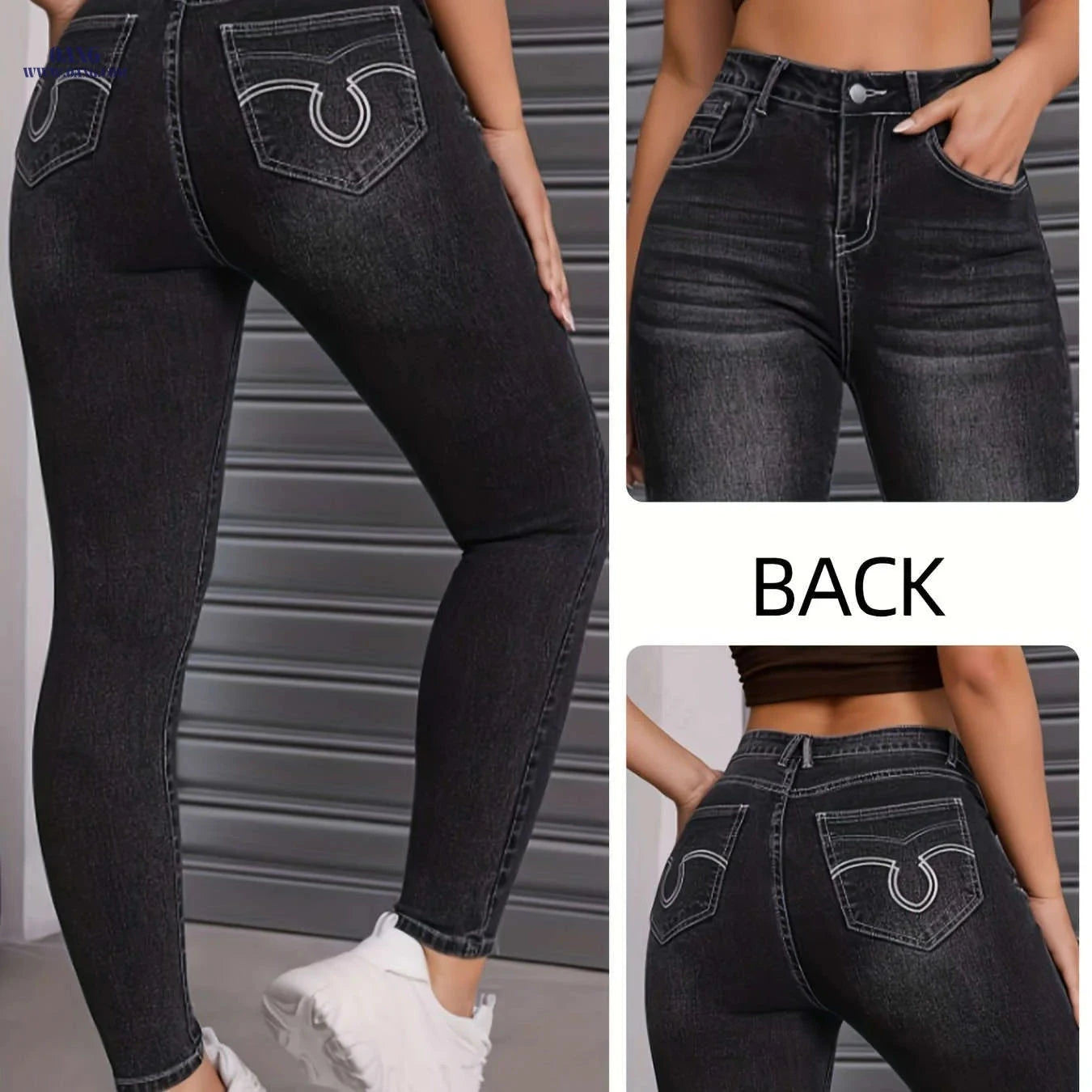Fashion Jeans for Women - High Stretch Skinny Denim, All-Season Wear   OAXG Light Blue / S
