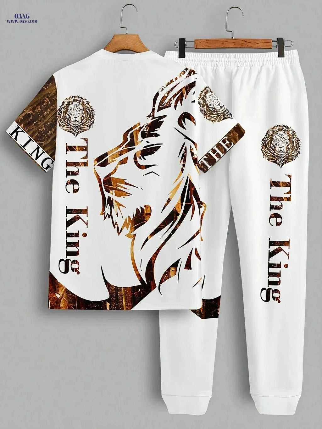 Fashion Lion Casual Men's Summer Set - Short-Sleeved T-Shirt & Pants   OAXG CT135 / FR S