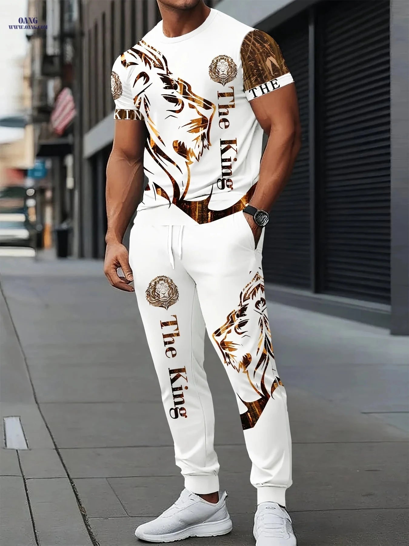 Fashion Lion Men's Casual Set - Short-Sleeve T-Shirt & Pants   OAXG 