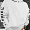Fashion Printed Crew Neck Hoodie - Casual Stretch Polyester for Men   OAXG 