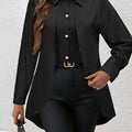 Fashion Women's Clothing, Unique Button- Shirt   OAXG Black / S