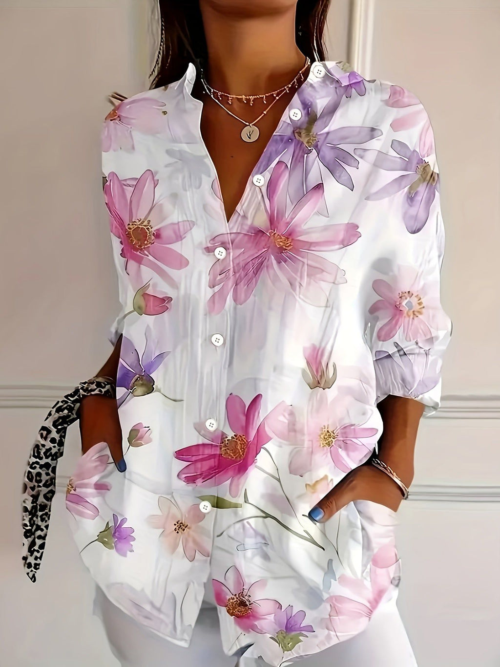 Fashion Women's Spring/Summer Shirt Top   OAXG Mixed colors / S