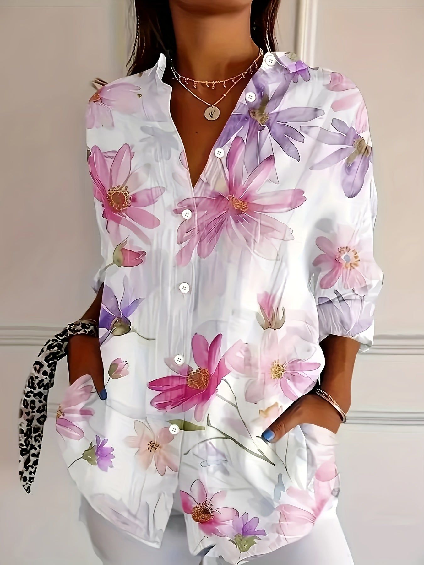 Fashion Women's Spring/Summer Shirt Top   OAXG Mixed colors / S