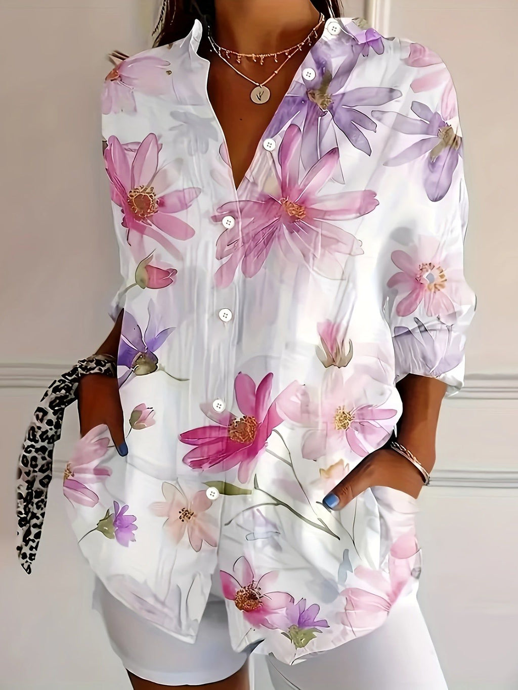 Fashion Women's Spring/Summer Shirt Top   OAXG Mixed colors / S