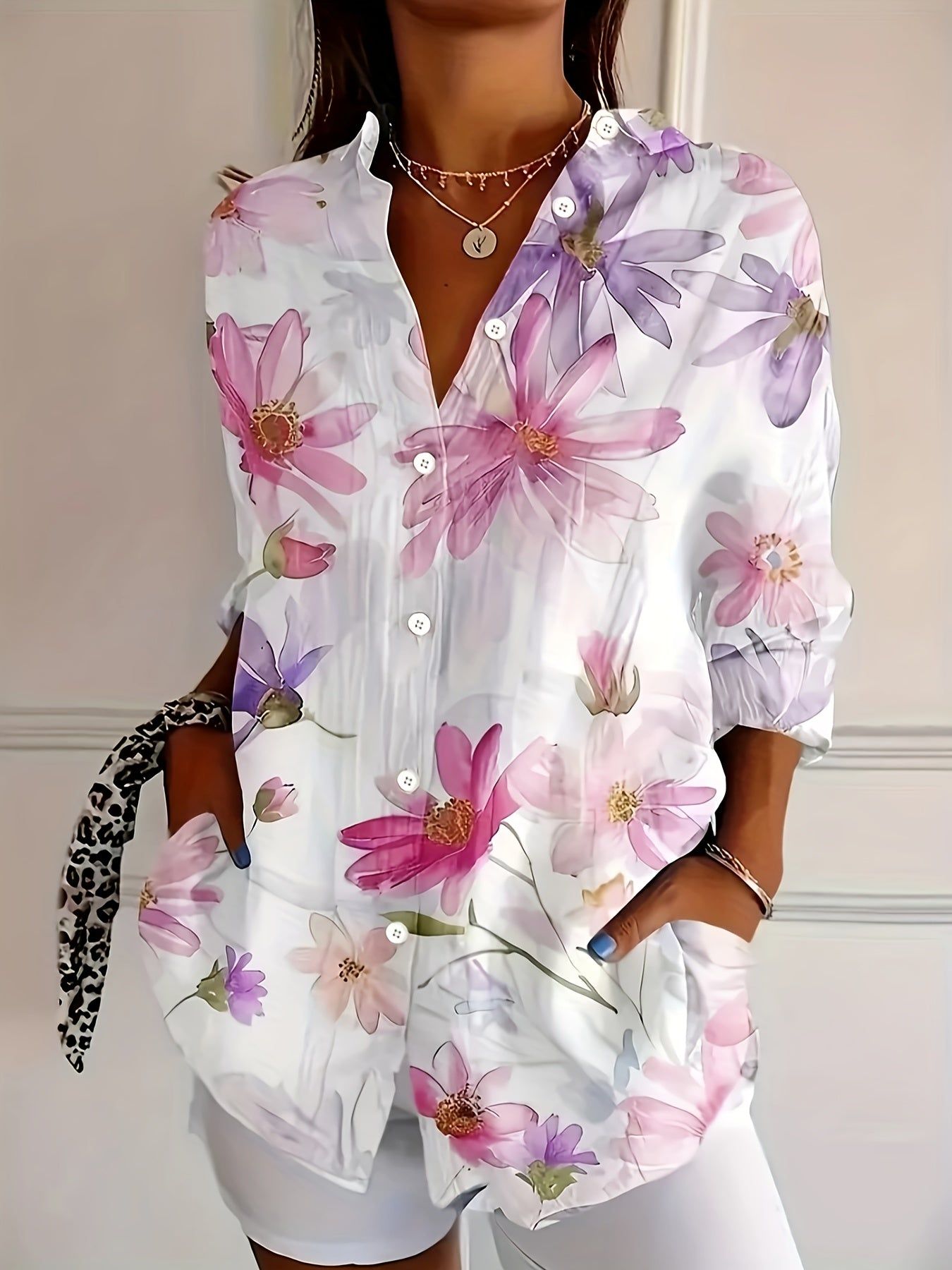 Fashion Women's Spring/Summer Shirt Top   OAXG Mixed colors / S
