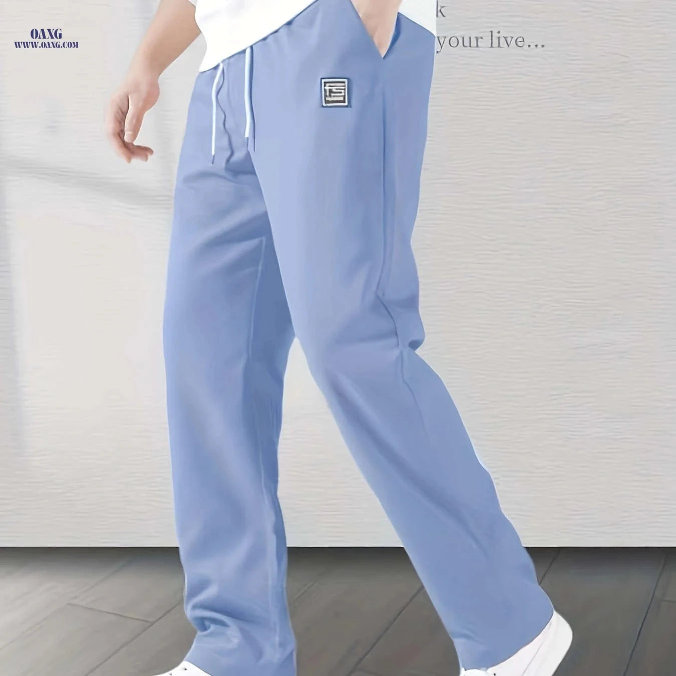 Fashionable Casual Long Pants - Comfortable Polyester for Men & Women   OAXG 