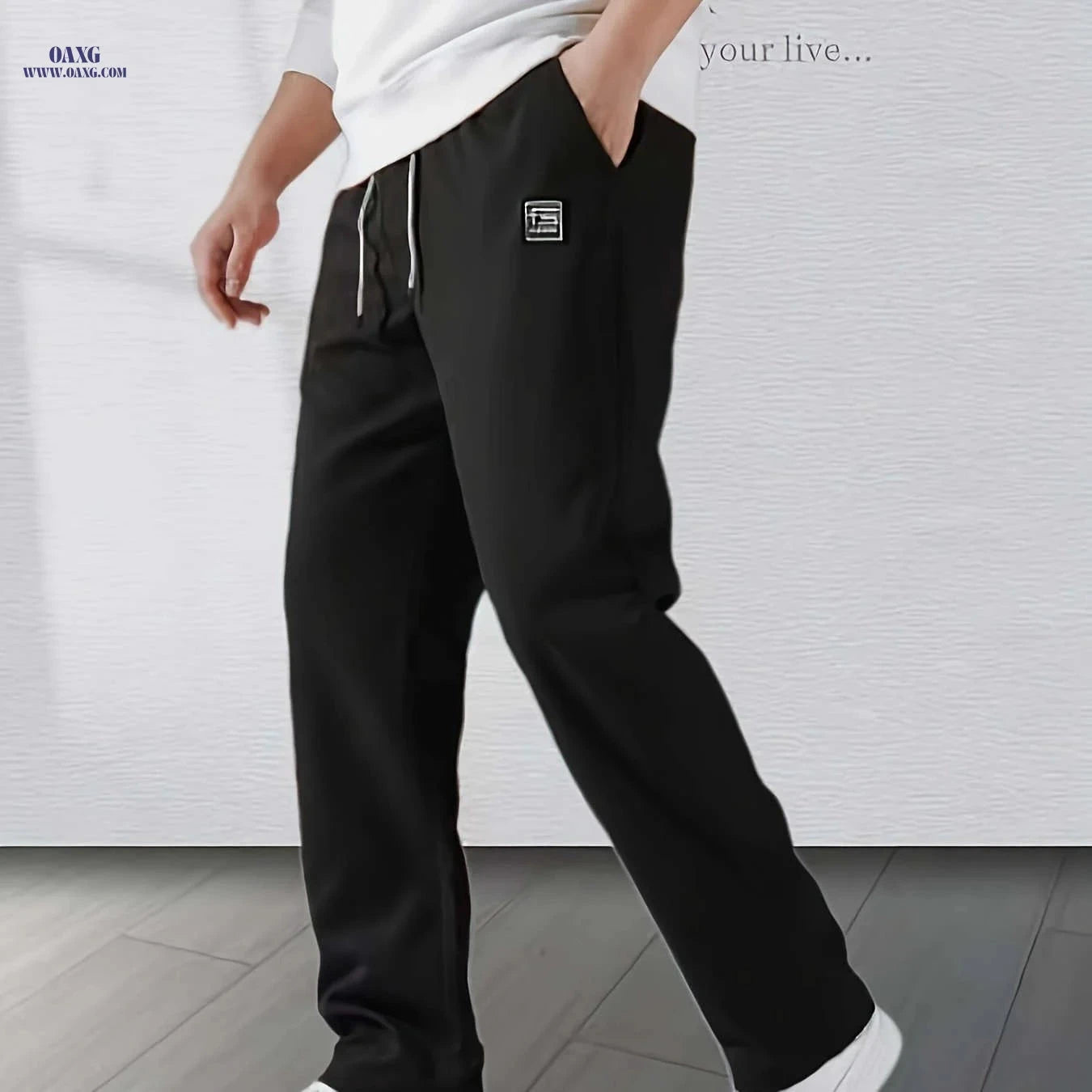Fashionable Casual Long Pants - Comfortable Polyester for Men & Women   OAXG 