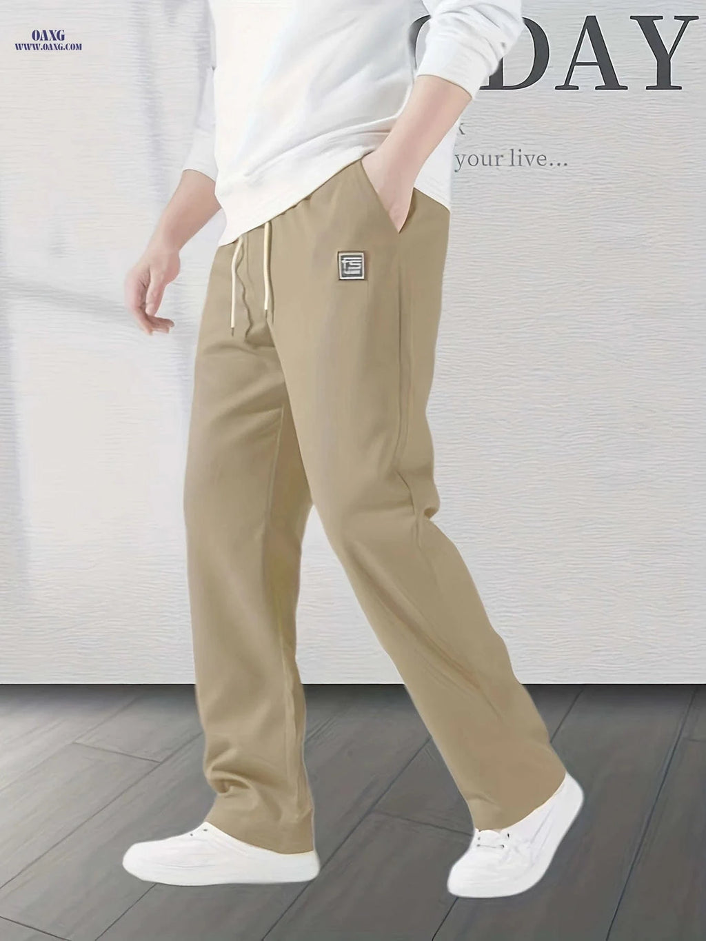 Fashionable Casual Long Pants - Comfortable Polyester for Men & Women   OAXG 
