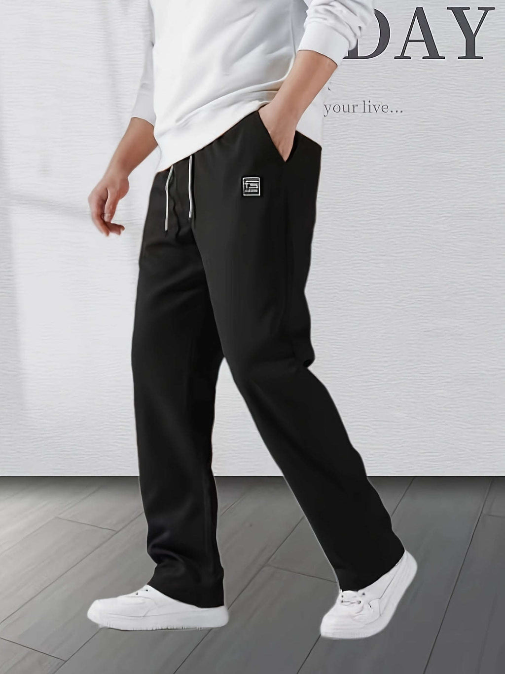 Fashionable Casual Long Pants - Comfortable Polyester for Men & Women   OAXG 