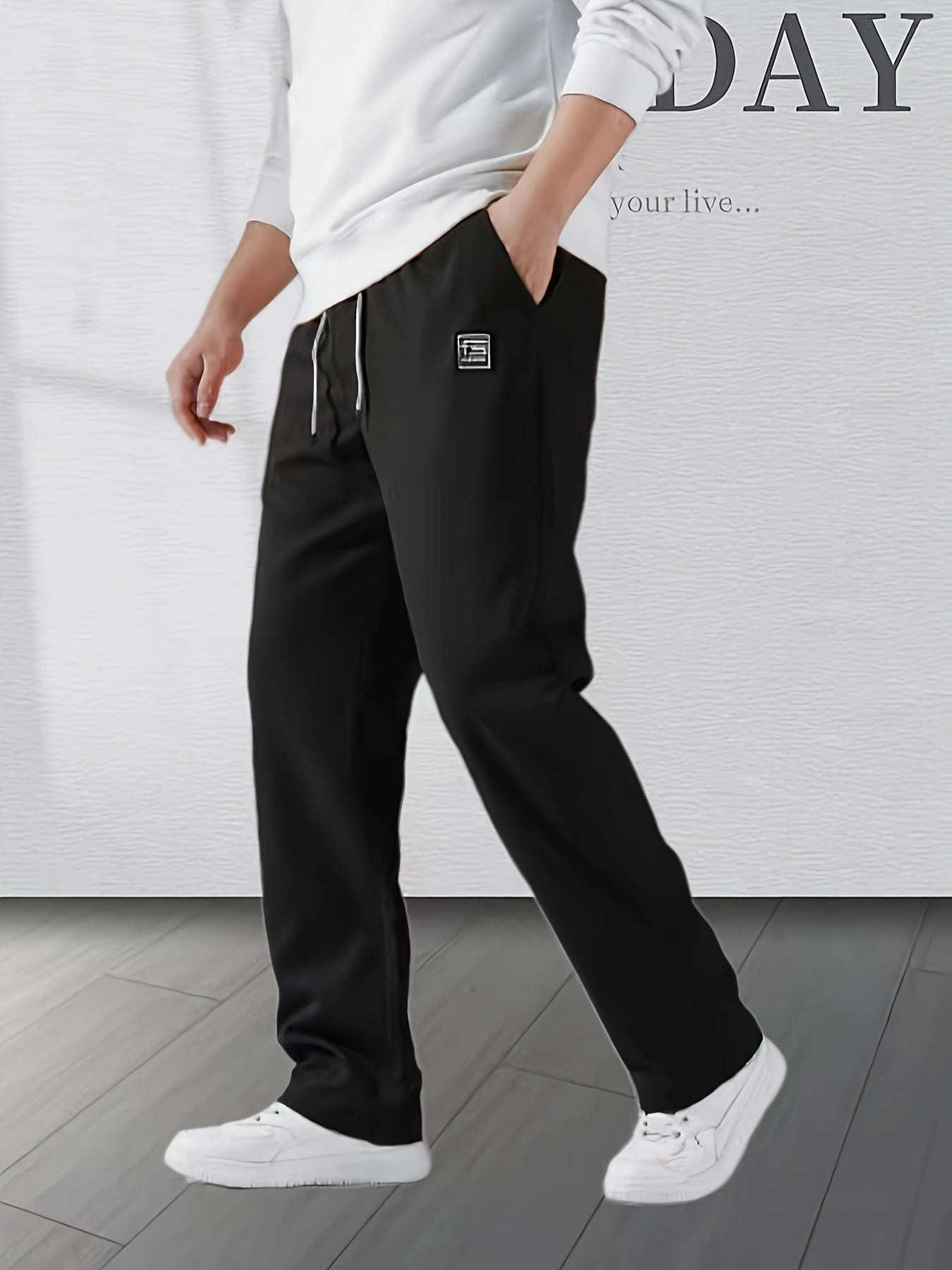 Fashionable Casual Long Pants - Comfortable Polyester for Men & Women   OAXG 