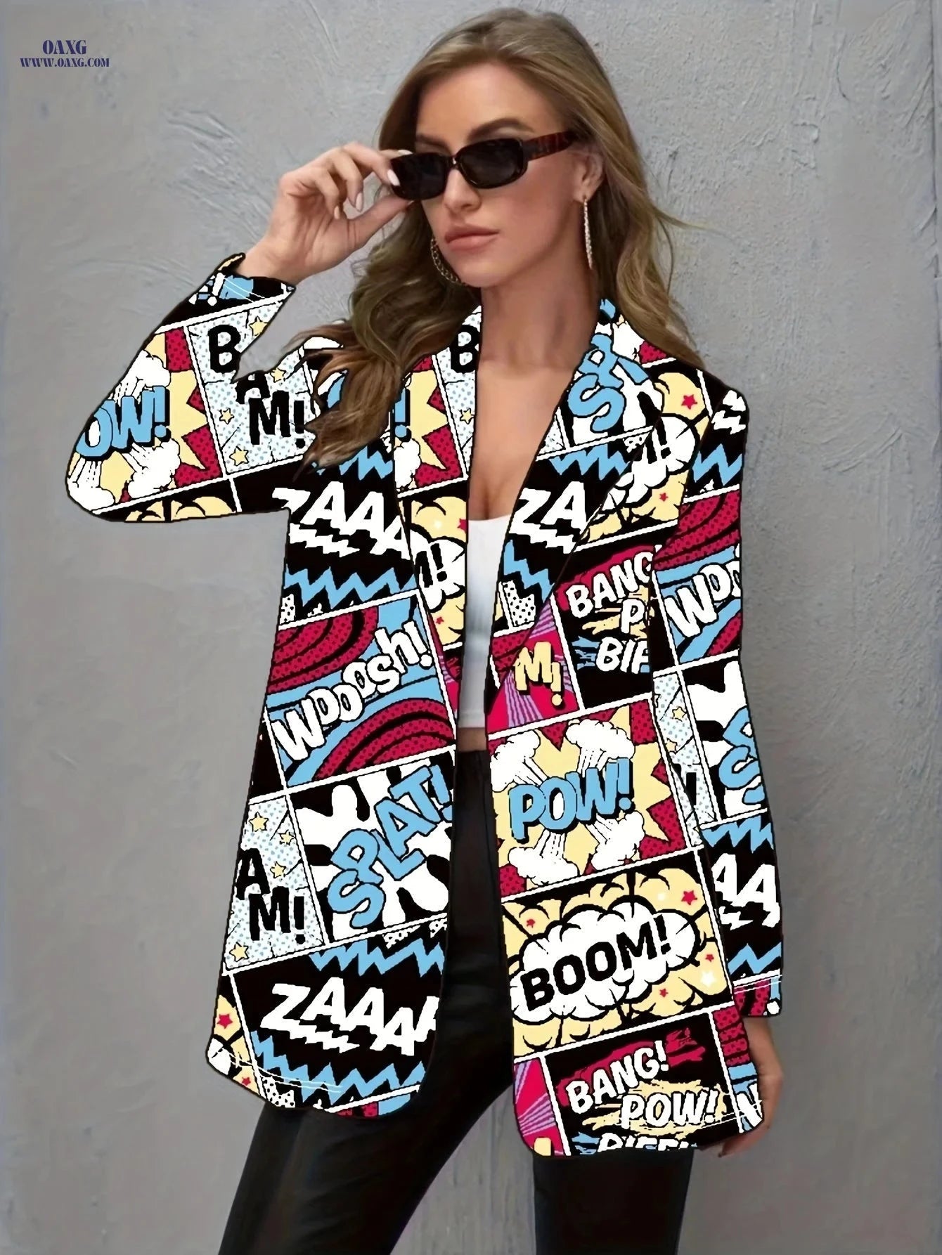 Fashionable Casual Midi Suit for Women - Digital Print, Loose Fit   OAXG 
