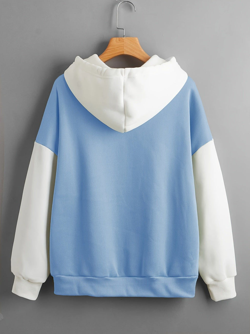 Fashionable Color-Block Easy Clean Hooded Drawstring Sweatshirt Women'S Fleece-Lined Long-Sleeved Kangaroo Pocket Autumn And Winter New Loose Versatile Casual Top Trendy   OAXG Mixed colors / S