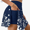 Fashionable Floral Print Yoga Pants - Comfortable Elastic Waistband   OAXG Blue / S