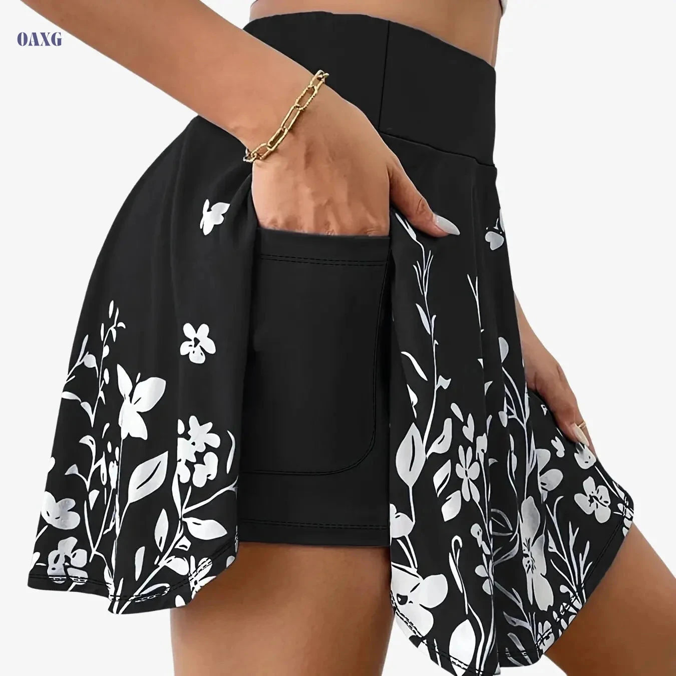 Fashionable Floral Print Yoga Pants - Comfortable Elastic Waistband   OAXG Blue / S